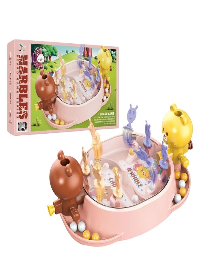 Lefan Pinball Game for Kids 4 5 6 7 Years Pinball Game Kids Aged 3-7, Mini Pin Ball Board Game for 2 Players Educational Space-Themed Toy Birthday Gift for Boys Girls Family Game (Pink) - Image 1
